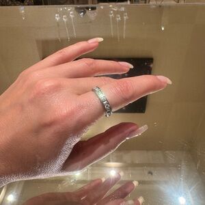 Vintage NVDR Baguette and Brilliant Cut CZ Sterling Silver Band